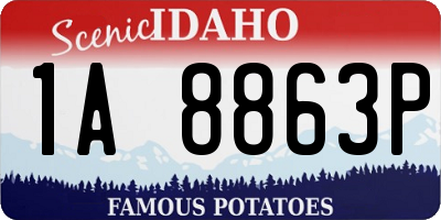 ID license plate 1A8863P