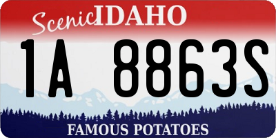 ID license plate 1A8863S