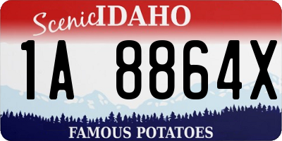ID license plate 1A8864X