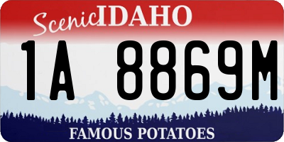ID license plate 1A8869M