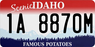 ID license plate 1A8870M