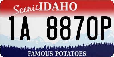 ID license plate 1A8870P