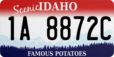 ID license plate 1A8872C
