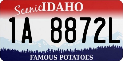 ID license plate 1A8872L