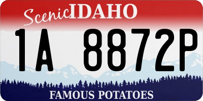 ID license plate 1A8872P