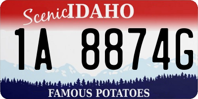 ID license plate 1A8874G