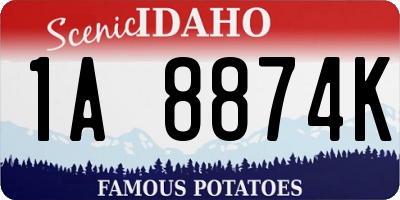 ID license plate 1A8874K
