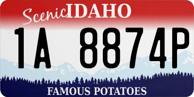 ID license plate 1A8874P