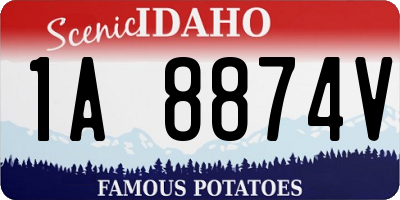 ID license plate 1A8874V
