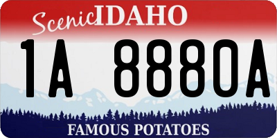 ID license plate 1A8880A