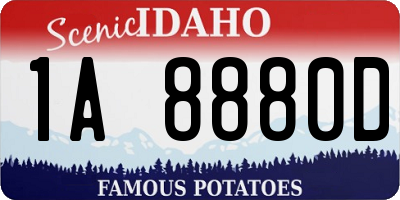 ID license plate 1A8880D