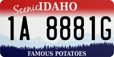 ID license plate 1A8881G