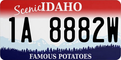 ID license plate 1A8882W