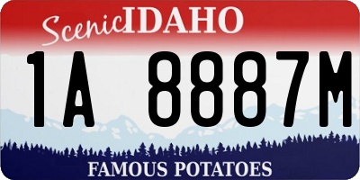 ID license plate 1A8887M