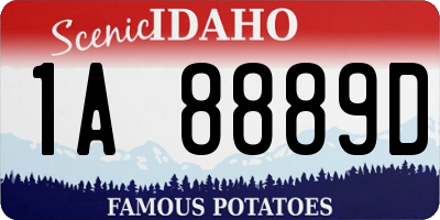 ID license plate 1A8889D