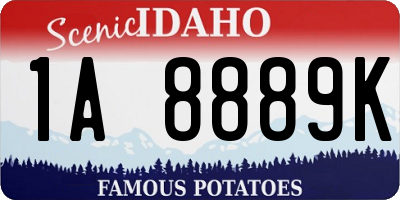 ID license plate 1A8889K