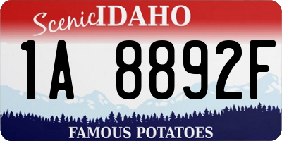 ID license plate 1A8892F