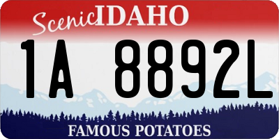 ID license plate 1A8892L