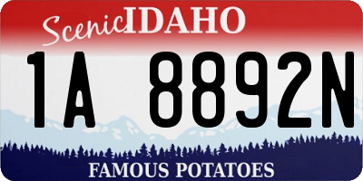 ID license plate 1A8892N