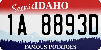 ID license plate 1A8893D