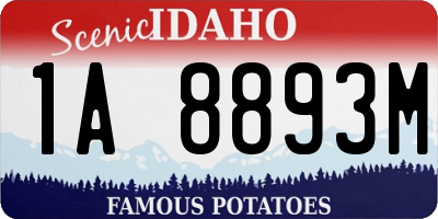 ID license plate 1A8893M