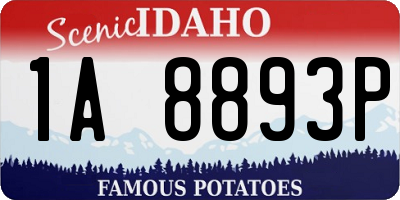 ID license plate 1A8893P