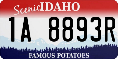 ID license plate 1A8893R