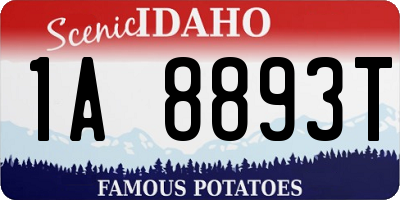 ID license plate 1A8893T