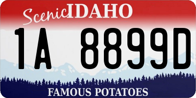 ID license plate 1A8899D