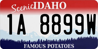 ID license plate 1A8899W