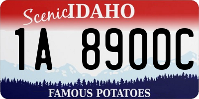 ID license plate 1A8900C
