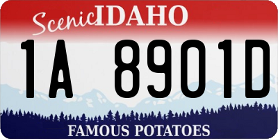ID license plate 1A8901D