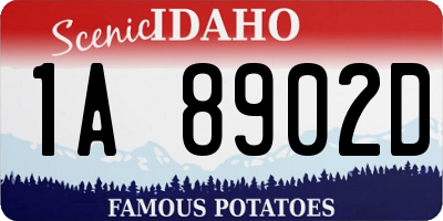 ID license plate 1A8902D