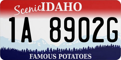 ID license plate 1A8902G