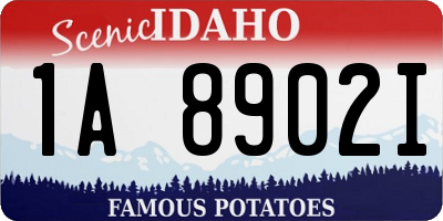 ID license plate 1A8902I