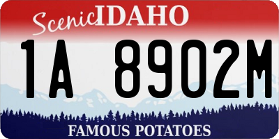 ID license plate 1A8902M