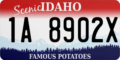ID license plate 1A8902X