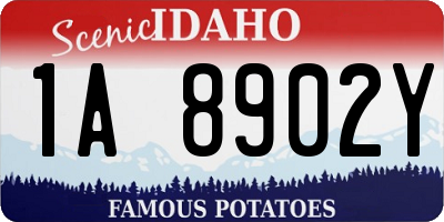 ID license plate 1A8902Y