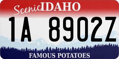 ID license plate 1A8902Z