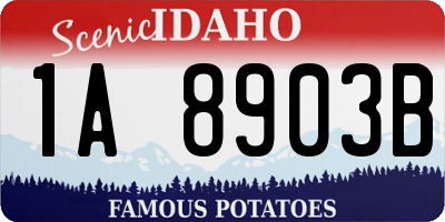 ID license plate 1A8903B