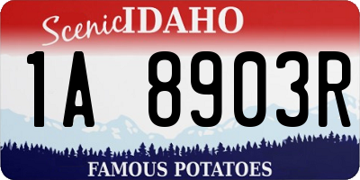ID license plate 1A8903R