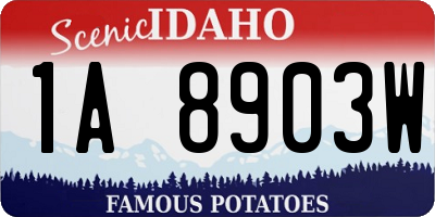 ID license plate 1A8903W