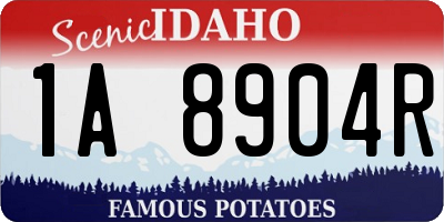 ID license plate 1A8904R