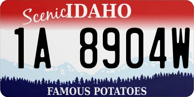 ID license plate 1A8904W