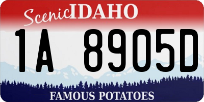 ID license plate 1A8905D