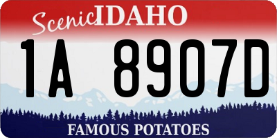 ID license plate 1A8907D