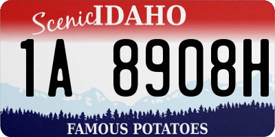 ID license plate 1A8908H