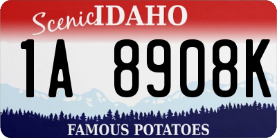 ID license plate 1A8908K