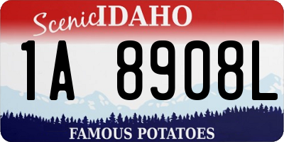 ID license plate 1A8908L
