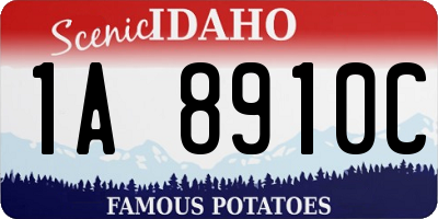 ID license plate 1A8910C